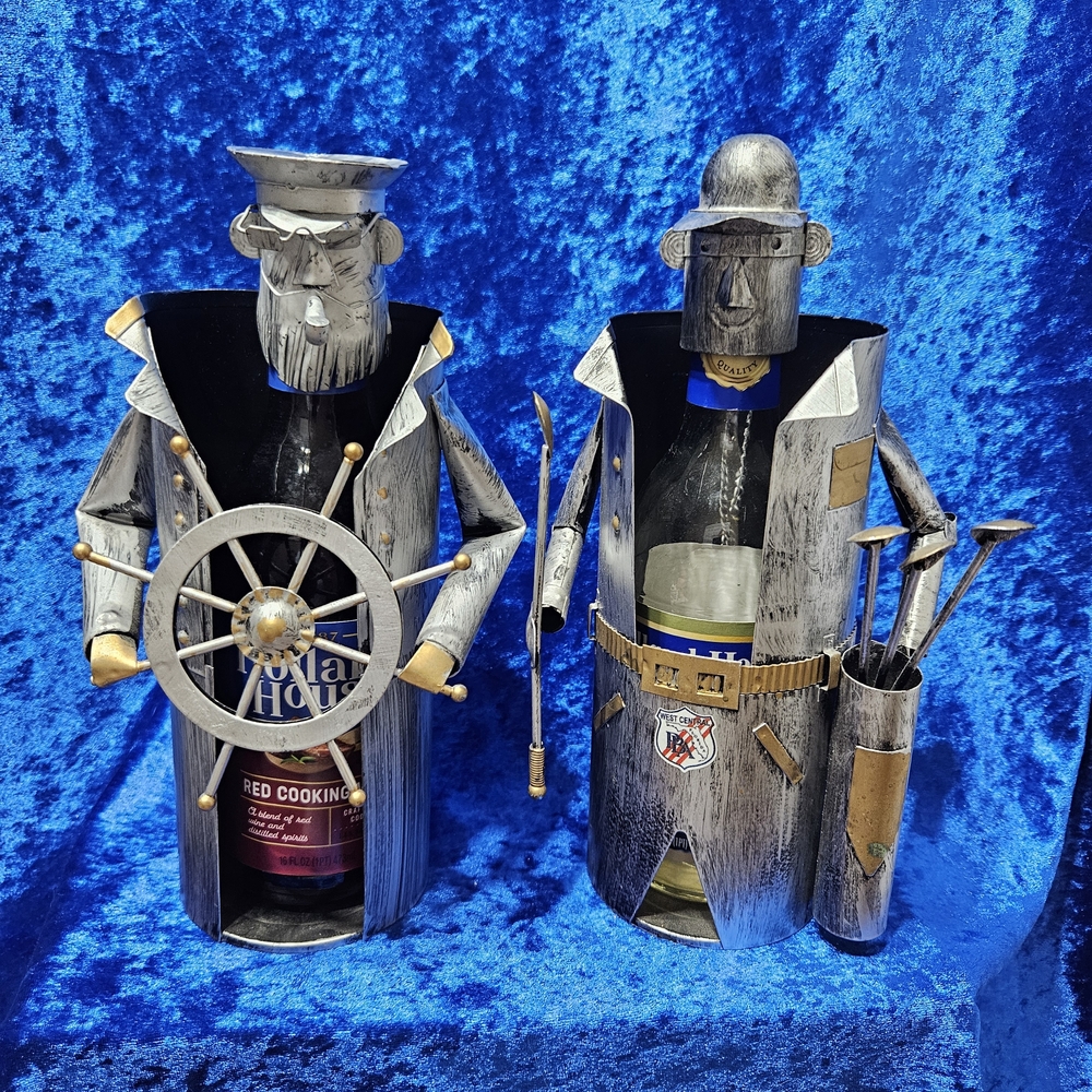 Metallic Sailor and Golfer Bottle Holders
